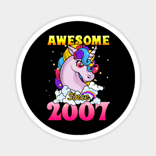 Funny Awesome Unicorn Since 2007 Cute Gift Magnet